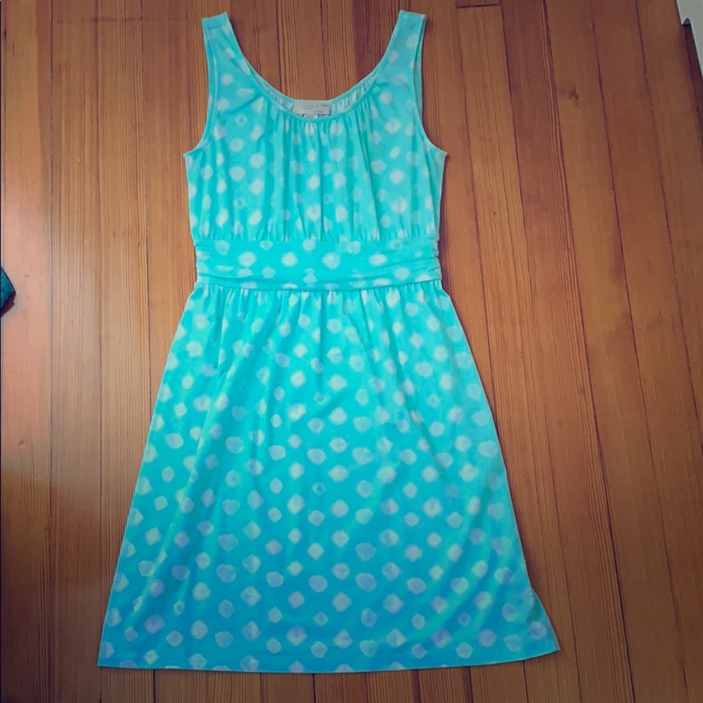 Light blue and white summer dress